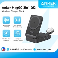 Anker MagGo 3 in 1 MagSafe  Compatible Charger Qi2 Certified 15W Wireless Charger Stand Apple Watch 