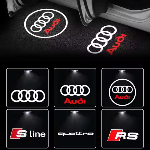 For Audi Quattro A3 A4 A6 A5 Q5 A1 Q7 S1 RSQ3 RSQ8 RS3 2pcs Laser Projector Ghost Shadow LED Car Doo