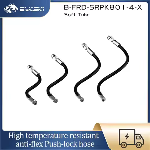 Bykski G1/4 Fitting+Soft Tube Rotating Union Parker 801 High Pressure Resistant , PC Water Cooling A