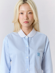 Ember Whisker Step Classic Top เสื้อเชิ้ตลายทาง ปกโค้งเอกลักษณ์ Logo หัวใจ รุ่นคลาสสิก ใส่ได้ทุกวัน