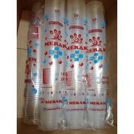 Gelas Plastik Datar Merak 7gr 22oz isi 50pcs