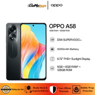 OPPO A58 Smartphones (6GB+6GB RAM / 128GB ROM) - 1 Year Oppo Malaysia Warranty