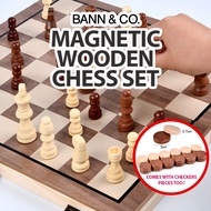 Premium Magnetic Wooden Chess & Checkers Set