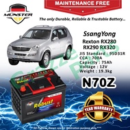 Münster Robust MF CMF N70Z | N70ZR | NX120-7R | 95D31R (75AH) Battery Bateri Kereta SsangYong Rexton