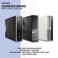 CPU SET ( HP/FUJITSU/DELL/LENOVO /NEC  Intel Core i5 3rd Gen / 4GB RAM DDR3 / 500GB HDD / DVD Rom / 
