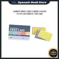 Campap Index Card 5 Mixed Colour | 5 x 8” | 100 Sheets / 160 Gsm