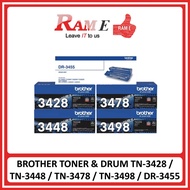 [ORIGINAL] Brother Toner TN-3428 TN3428 / TN-3448 TN3448 / TN-3478 TN3478 / TN-3498 TN3498 / Drum DR
