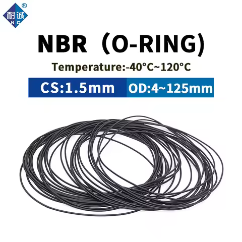 CS1.5mm OD4-125 NBR O Ring Seal Gasket Thickness Oil and Wear Resistant Automobile Petrol Nitrile Ru
