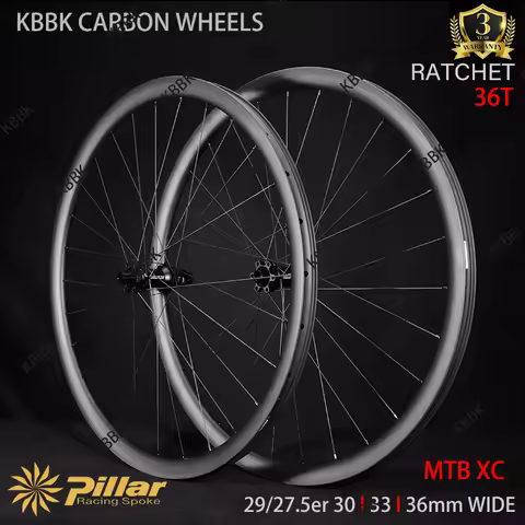 1280g MTB Carbon Wheelset 29er / 27.5er Ratchet System 36T Goldix Hub Pillar TB2015 Spokes 28H Mull