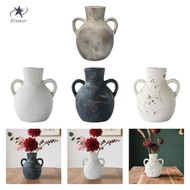 Fenteer Planter Vase Farmhouse Pottery Rustic Decorative Vase for Dining Table Indoor Plants Desk Ki