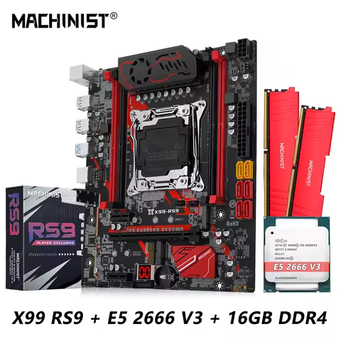 MACHINIST X99 RS9 X99 Motherboard Kit Set With Intel Xeon E5 2666 V3 CPU LGA 2011-3 Processor And DD