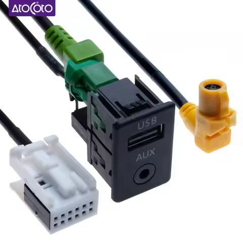 Car USB AUX Switch 4 12 Pin Connecting Wire Harness Cable for VW Jetta MK5 MK6 Golf Passat Polo Tour
