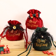 KY🎁Christmas Decorative Gift Christmas Apple Bag Christmas Eve Velvet Drawstring Packaging Candy Bag Handbag Small Gift