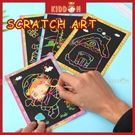 Kids diy craft scratch paper art sand art for kid painting 刮刮画 birthday gift kids school hadiah murah borong