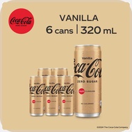 Coca-Cola<BZero[k}Sugar.oT Vanilla]xQ 320ml]bl -]F Pack]w of]f 6