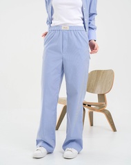 Patcha.co - Comfy Pants in stripe blue กางเกงขายาวลายทางสีฟ้าทรงกระบอกตรง - PCCB035