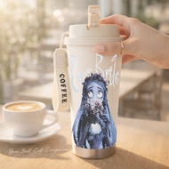 TERMOS Emily Corpse Bride 500ml Stainless Steel SUS316 Tumbler, Leak-Proof Drinking Bottle, Hot and 