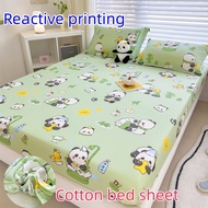 Cotton Fittedsheet Rabbit Series Bedsheet Soft Panda Printed Fittedsheet Queen King Mattress Protector