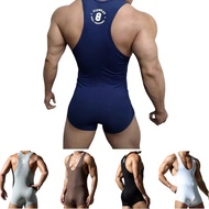 【MirthLane】 Men's Rayon Fitness Wrestling Singlet BodySuit One-Piece Jumpsuit for Active Wear And Sp