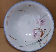 早期台灣手繪碗盤 碗公 老碗公 湯碗-直徑20.5公分