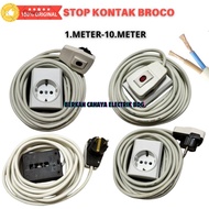 STOP KONTAK BROCO 1 LUBANG KABWL 1 2 3 4 5 6 7 8 9 10 METER / COLOKAN LISTRIK  BROCO 1 LUBANG KABEL 