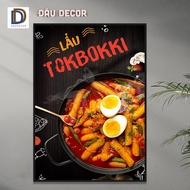 Tranh quán ăn vặt tranh gà rán mì cay nem rán tokbokki mỳ ý kimbap tranh treo tường có khung