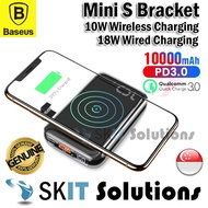 Baseus Mini S Bracket 10000mAh Wireless Charger Battery Power Bank Powerbank PD+QC3.0 Type-C 10W Wireless Charging 18W