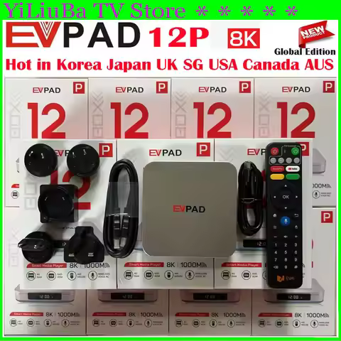 【Genuine】Newest EVPAD 12P Best Asia/North America TV Box 4G 64GB Multi functional TV box 8K Wifi6 Ho