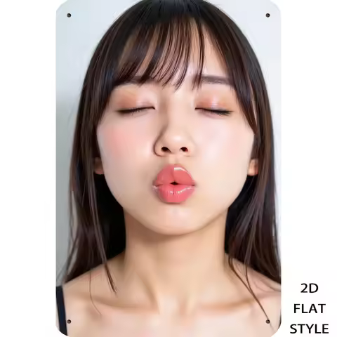 JIT Retro Metal Beauty Blow Kiss Wall Sign 8in*12in Weatherproof Decorative Plaque Easy Install for 