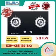 Elba Built in Glass Hob EGH-K8842G(BK) 5.0KW DAPUR GAS KACA