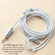 Replacement Cable for FiiO FH3 FH5s FH7 FH9 OCC Silver Cable, 24 Core Hybrid Braided 2.5/3.5/4.4 Tan
