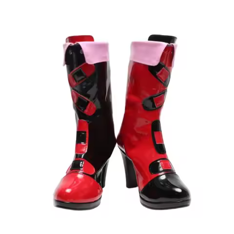 Anime Harley Quinn Cosplay Shoes High Heels Boots Props Halloween Party Role Play Custom Made Akseso