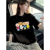 T-Shirt Lengan Pendek Gaya Y2K Wanita - Atas Grafik Kartun, Leher Krew