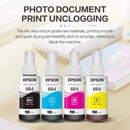 🎁TINTA UNTUK Pencetak EPSON T664 664 【BK C M Y】 Tempoh Sah Sehingga 2027 Sesuai untuk model: L350, L