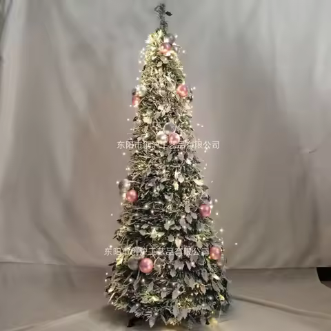 1.2m-2.1m Foldable Pre-Decorated Christmas Tree Pop-Up Festive Decoration Home Decor Portable Christ