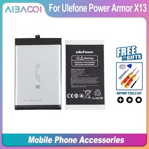 AiBaoQi New 6300mAh For Ulefone Power Armor X13 Battery Mobile Phone Replacement High Quality Batter
