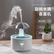 2025New Rotating Raindrop Aromatherapy Machine with Colorful Breathing Light, Multifunctional Home D