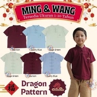 KEMEJA Unik Offer" Mooi 1-10 Years Ming Shirt &amp; Wang Pocket Shirt CNY/Chinese New Year Dragon Shirt 2024/Cheongsam Dragon Shirt/Lunar New Year CBKS ||