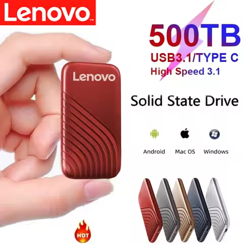 Lenovo 2025 New SSD Flash Hard Drive External Type-C High Speed USB3.1 2TB 4TB 8TB SSD Storage Porta