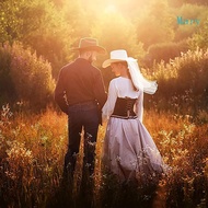 Mary Bride Cowgirl Hat Novelty Cowboy Hat Summer Beach Hat Cowgirl Hat with Long Veil