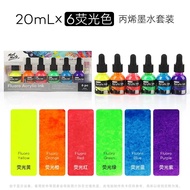 6/12 Color 20ml Liquid Acrylic Ink Marker Refill Waterproof Fluid Painting High Gloss Hand Drawn Gra
