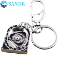 SANDR Spinning Rotor Keychain, Zinc Alloy Mechanical Automotive Engine Rotary Keyring, Decoration Hi