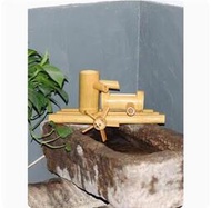 【哆啦嚴選】竹子流水過濾器擺件 魚缸石槽造景 水輪水車加濕器 魚缸流水增氧