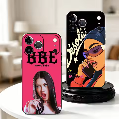 A-ANNA Pepe VERA BADDIE Phone Case For iPhone 17,16,15,14,13,12,11 Plus,Pro Max,XS,Soft Silicone Bla