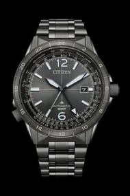 CITIZEN PROMASTER GMT series AUTOMATIC星辰自動機械錶 黑色不銹鋼錶帶200米防水 NB6045-51H