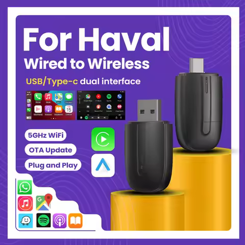 Wireless Android Auto Adapter CarPlay Adapter USB Type-c Plug and Play Bluetooth 2 In 1 For Haval H1