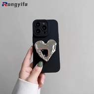 Love Heart Mirror Bracket Simple Case For OPPO A8 A31 A9 A5 2020 F9 Pro F7 A83 A1 R17 R15 Pro R15X R