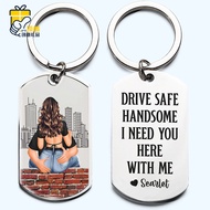 Dropshipping Couple Picture Name Safe Driving Keychain Gift Drive Safe Keychain