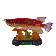 Ornament Statue Feng Shui Wealth Arowana Lucky Fish Figurine Office Living Room DecorationBest Gift