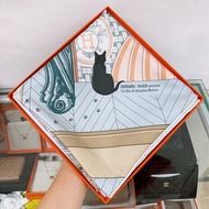 全新未使用 Hermes scarf 90cm 方型絲巾/ 真絲披肩 Mystere au 24